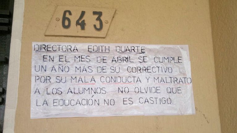 Amenazaron a la directora de una escuela