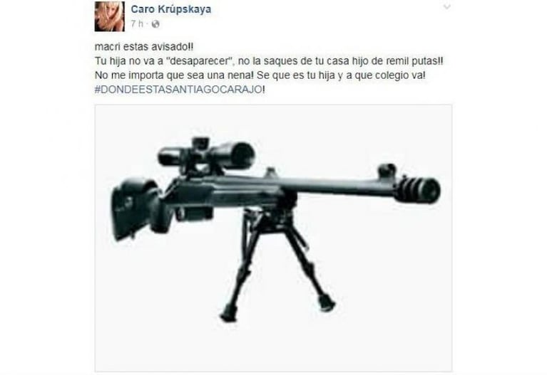 Amenazaron a la hija de Macri: “No la saques de tu casa”