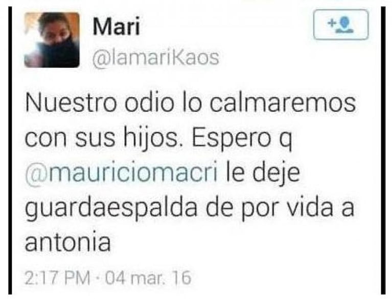 Amenazaron de muerte a la hija de Macri