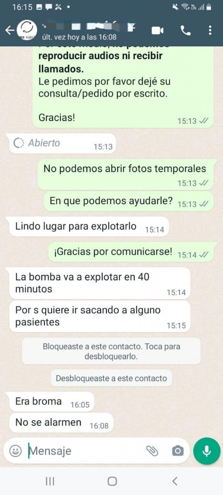 Amenazó con una bomba a una clínica de Nueva Córdoba: el insólito desenlace