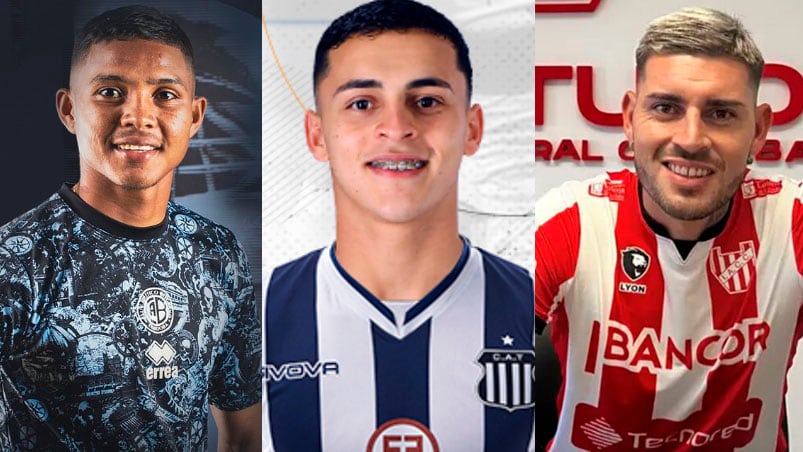 Andrés Amaya, Ramón Sosa y Leonel Mosevich, caras nuevas del fútbol cordobés.