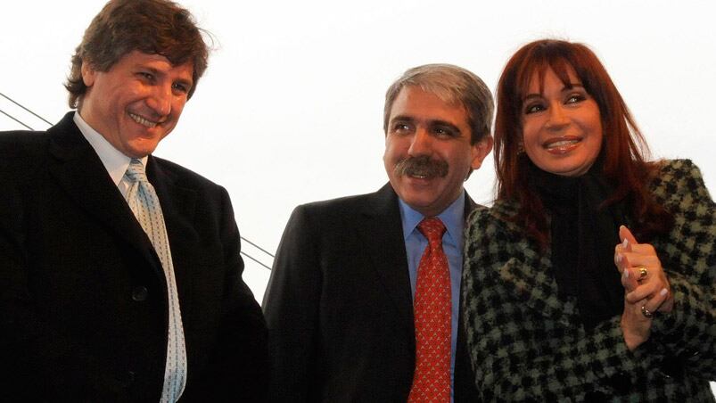 Aníbal, Boudou y Cristina, cuando todas eran sonrisas. 