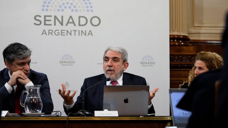 Aníbal Fernández expuso en la Comisión de Seguridad del Senado.
