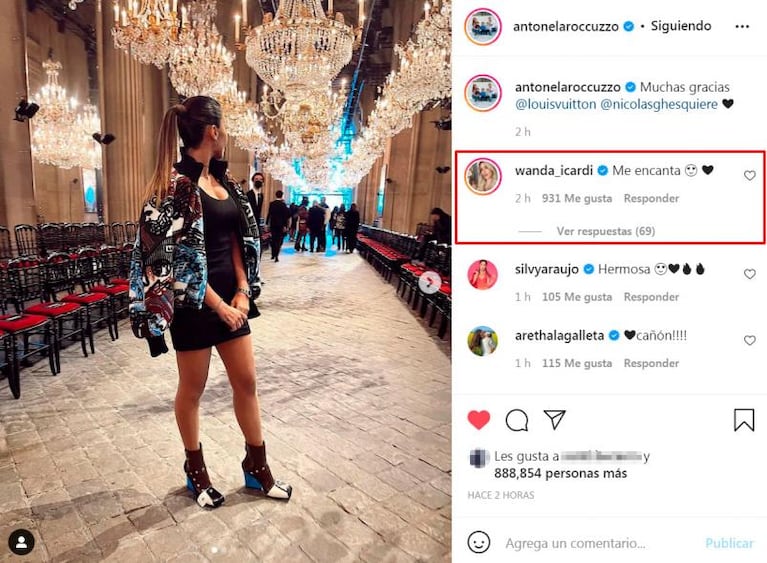 Anto Roccuzzo mostró su look y Wanda Nara dio su veredicto con un comentario