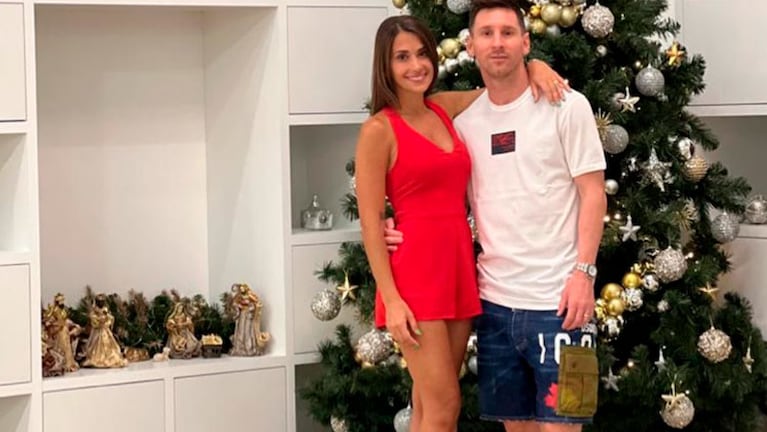 Antonela Roccuzzo y Lionel Messi celebraron Navidad en Rosario.