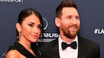 Antonela Roccuzzo y Lionel Messi en los Premios Laureus en París.