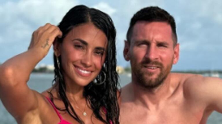 Antonela y Messi, de vacaciones en Miami.