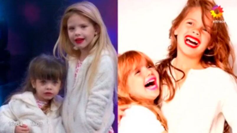 Antonella y Giovanna se vistieron igual a las hijas de Wanda y Mauro.