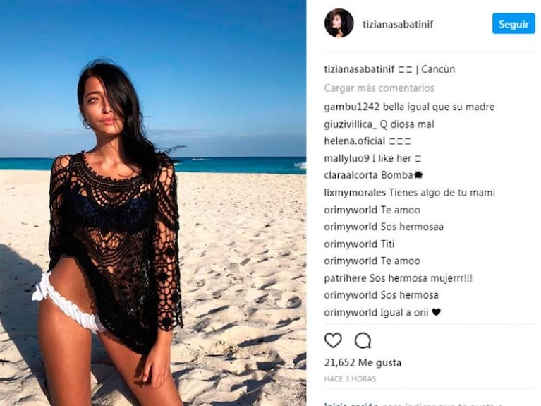 Ardiente: Oriana Sabatini lució una parte de su cuerpo con arena