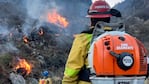 Ardua tarea para combatir el fuego en Potrero de Garay.