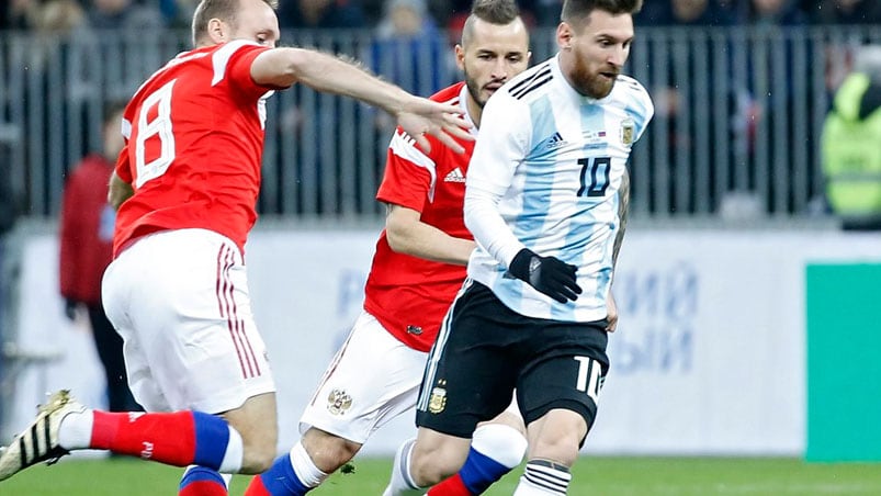 Argentina le ganó 1 a 0 a Rusia en Moscú