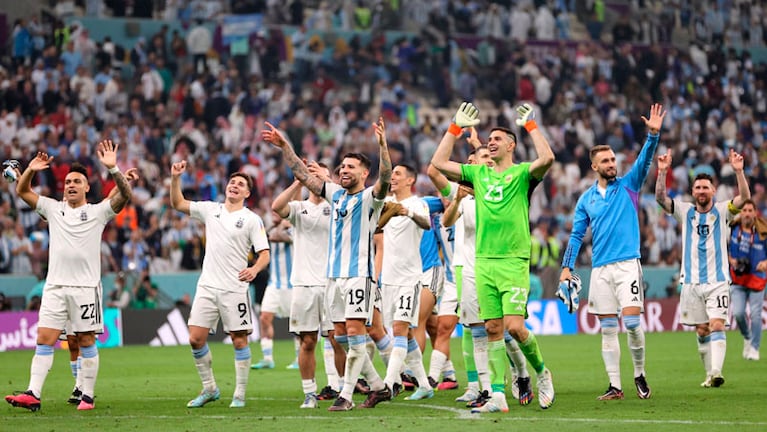 Argentina tras ganarle a Croacia en la semifinal del Mundial de Qatar 2022. 