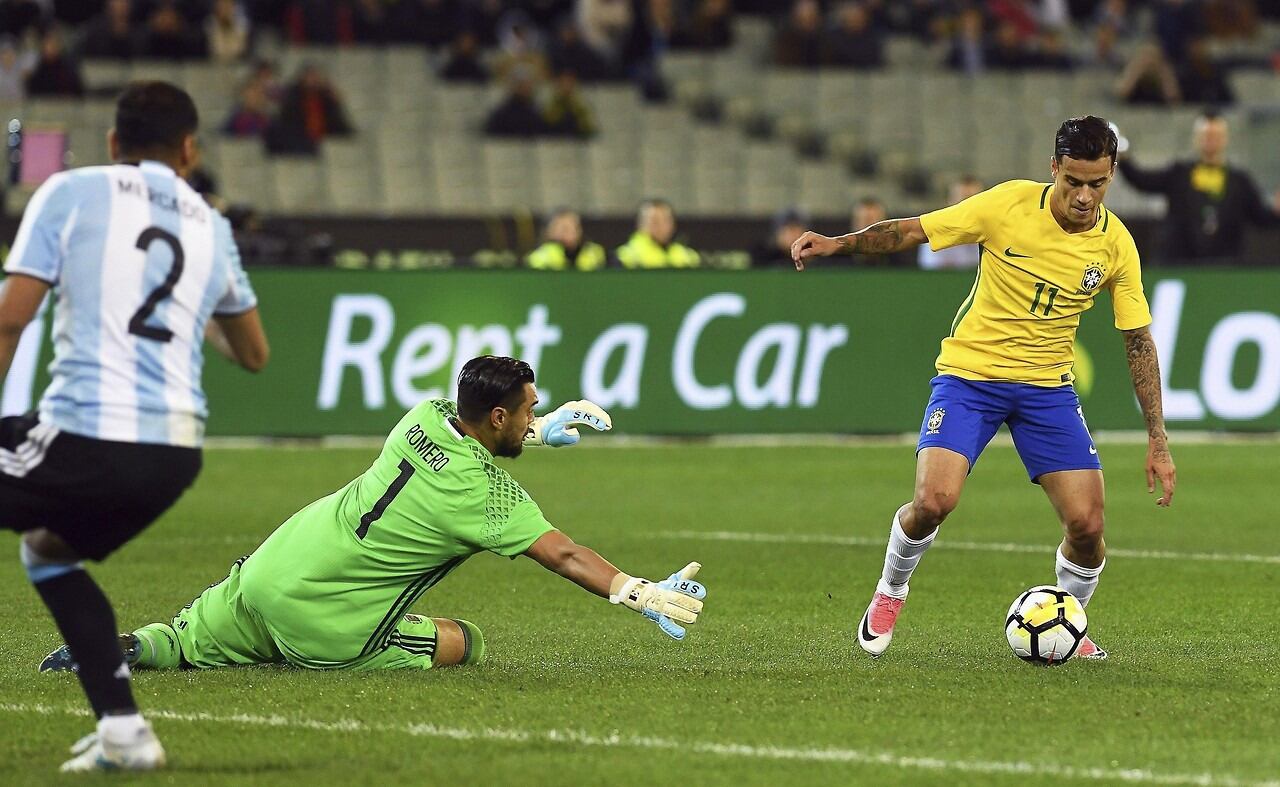 Argentina venció a Brasil en el debut de Sampaoli. Foto: Clarín.