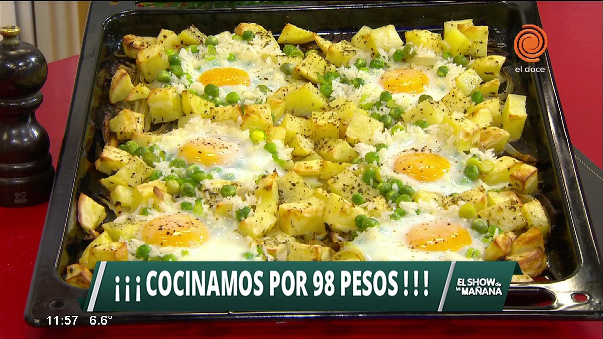 Arvejas y papas al horno