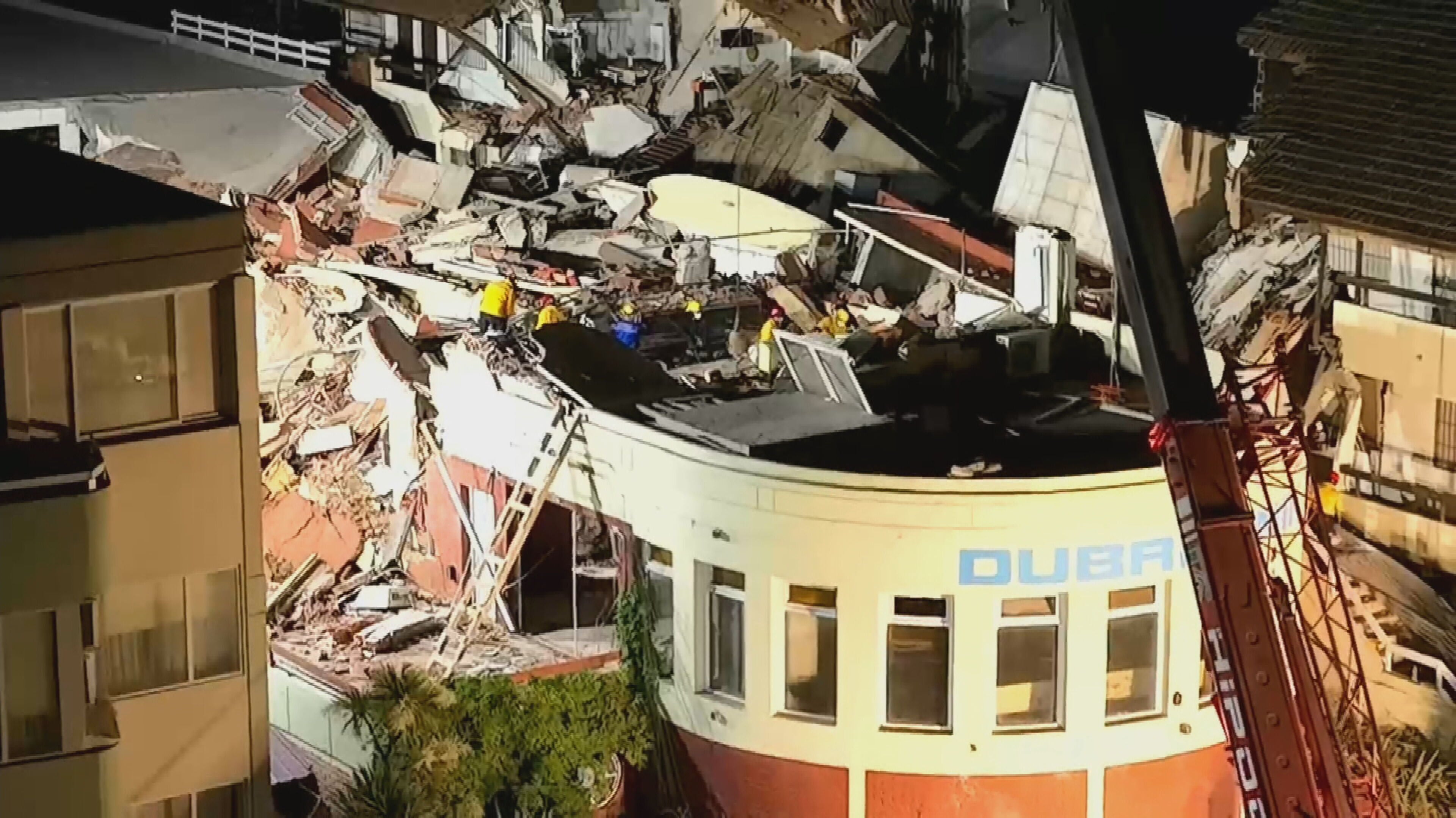 Ascienden a seis las víctimas fatales por el derrumbe en Villa Gesell. (Foto: Captura TN)