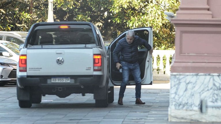 Así arribaba Aníbal Fernández al encuentro clave en Casa Rosada.