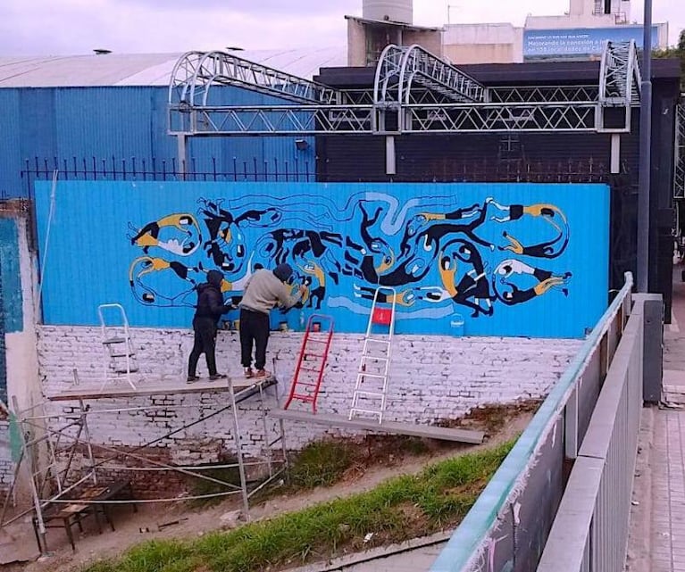 Así es el mural que se hace en Estadio del Centro