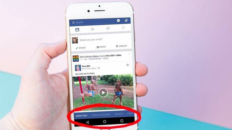 Así es la barra de secciones múltiples que ofrece Facebook.