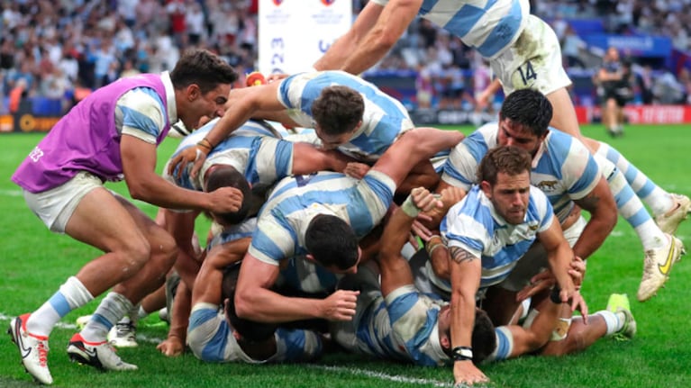 Así festejaron Los Pumas. Foto: Twitter Los Pumas.
