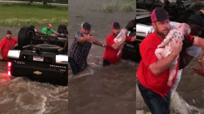 Así fue el rescate de los niños durante el tornado.