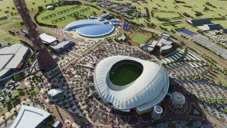 Así luce uno de los estadios mundialistas en Qatar. 