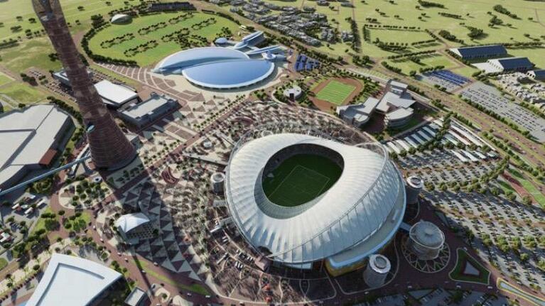 Así luce uno de los estadios mundialistas en Qatar.