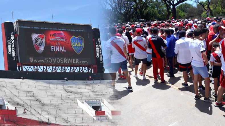 Así lucían el estadio y los alrededores: los hinchas, indignados. 