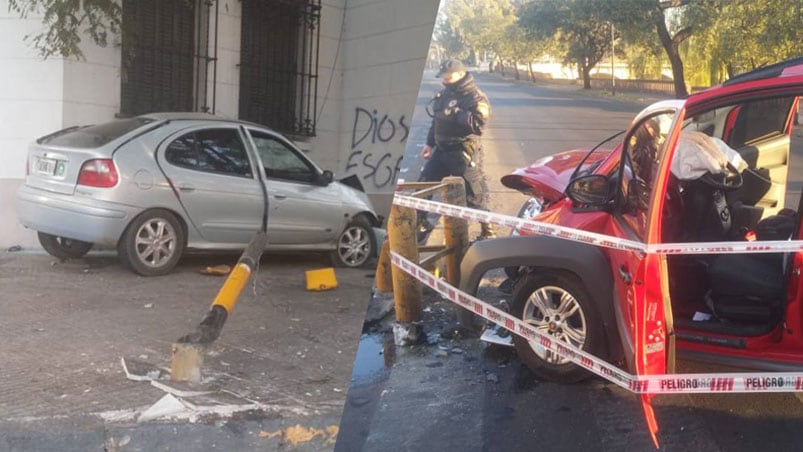 Así quedaron ambos vehículos tras protagonizar accidentes.