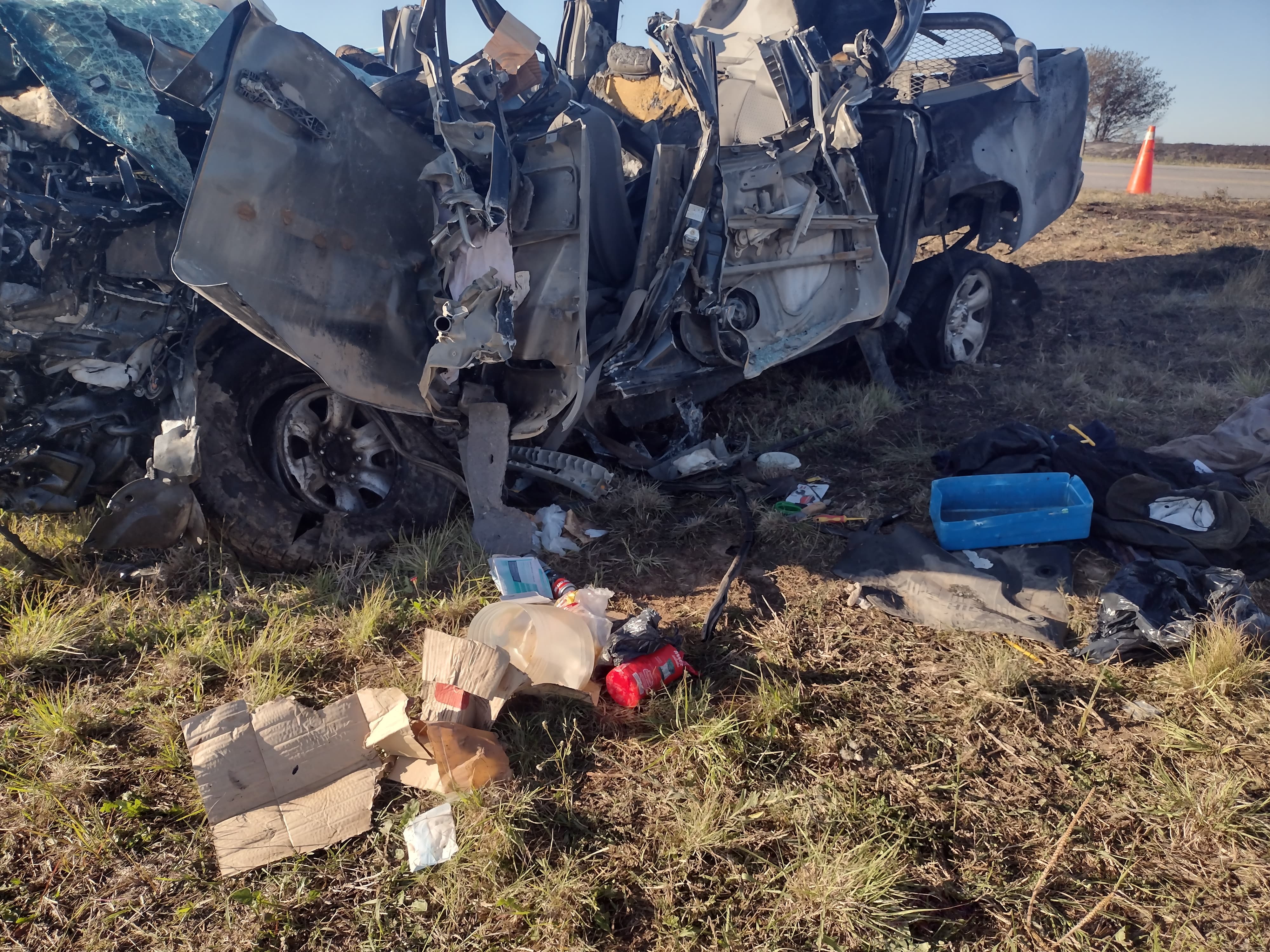 Así quedaron los vehículos del choque fatal en la ruta s-253. Foto: Pablo Olivarez/El Doce.