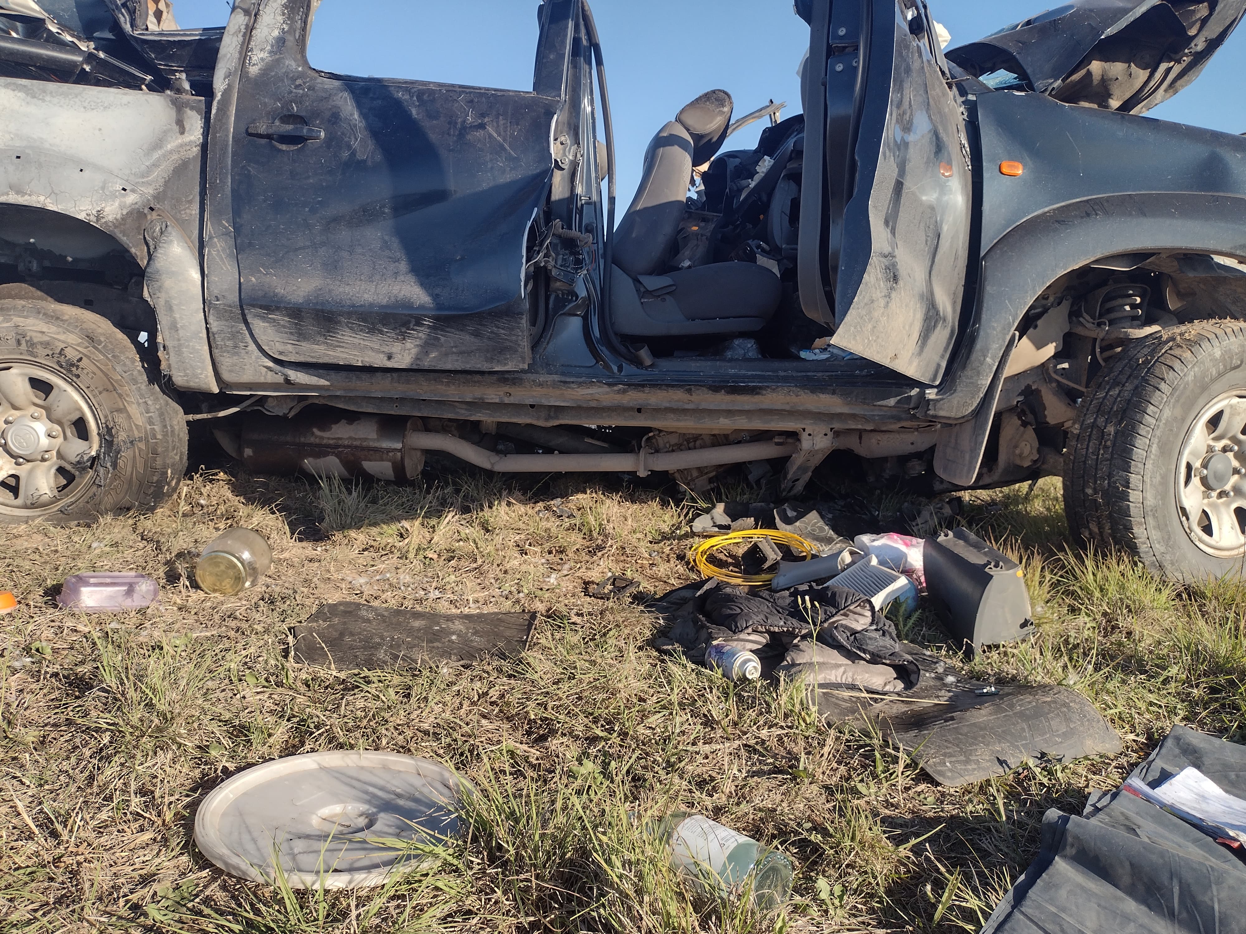 Así quedaron los vehículos del choque fatal en la ruta s-253. Foto: Pablo Olivarez/El Doce.