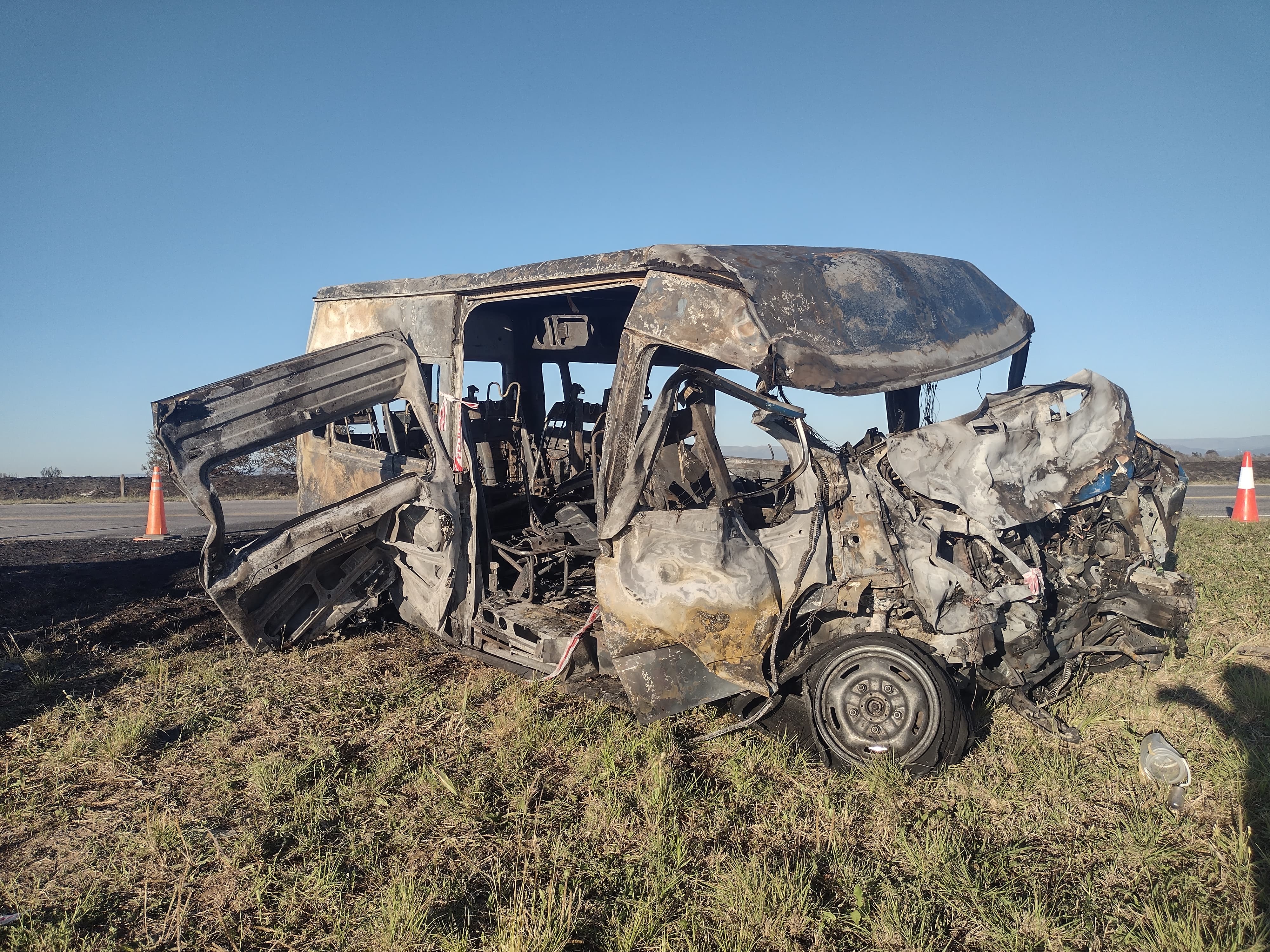 Así quedaron los vehículos del choque fatal en la ruta s-253. Foto: Pablo Olivarez/El Doce.