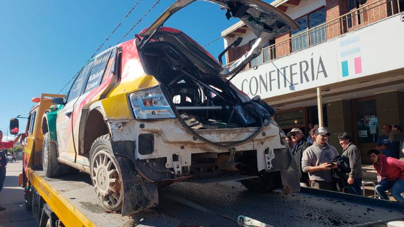 Así quedó el auto de Bulacia.