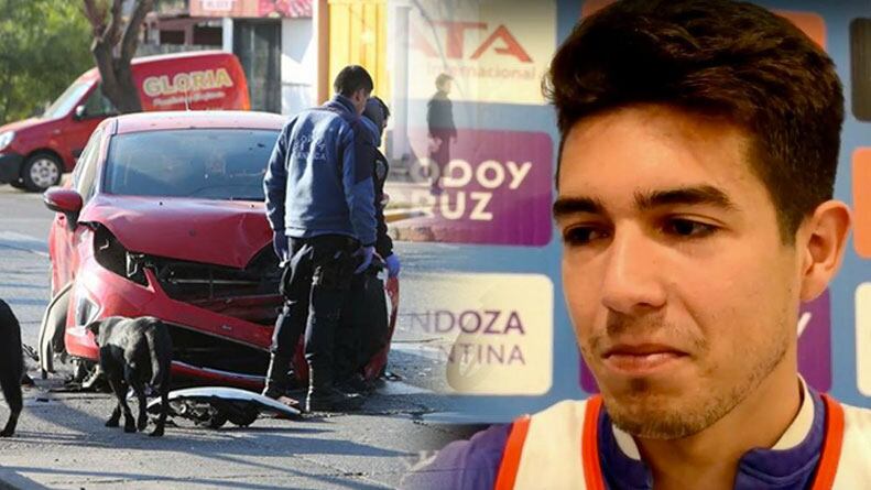 Así quedó el auto en el que se trasladaba el futbolista Luciano Pizarro.