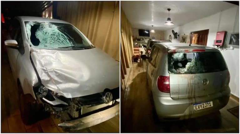 Así quedó el auto tras el choque. (Foto: gentileza el Territorio)