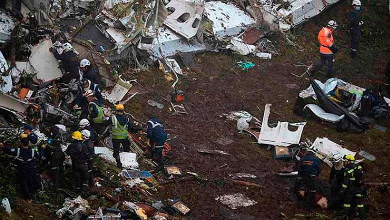 Así quedó el avión después de la tragedia.