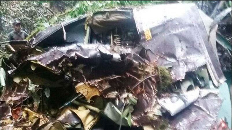 Así quedó el avión en la selva ecuatoriana. 