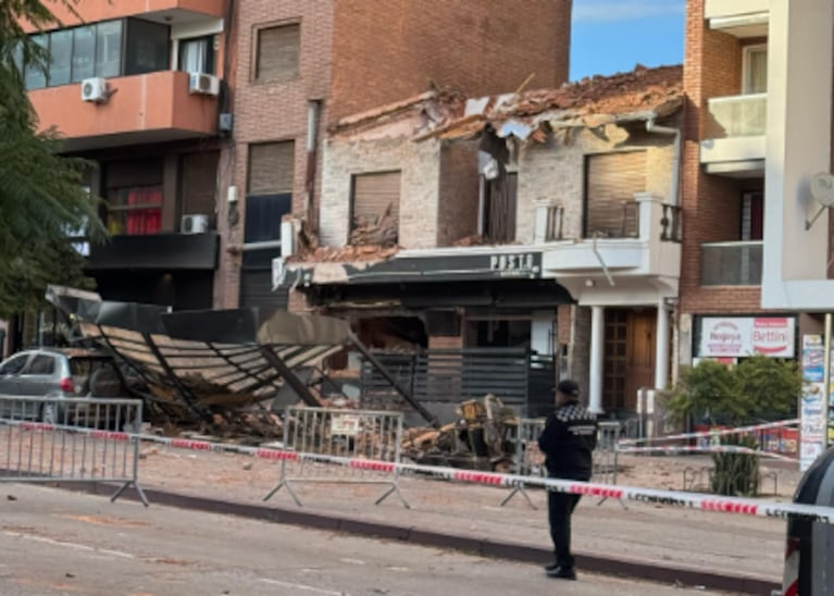 Así quedó el bar Posto tras el derrumbe del sábado.