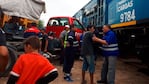 Así quedó el camión luego de que el tren lo embistiera. Foto: Carina Mondino / ElDoce.tv