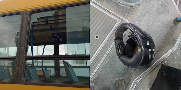 Así quedó el colectivo tras la agresión de un joven de 21 años.