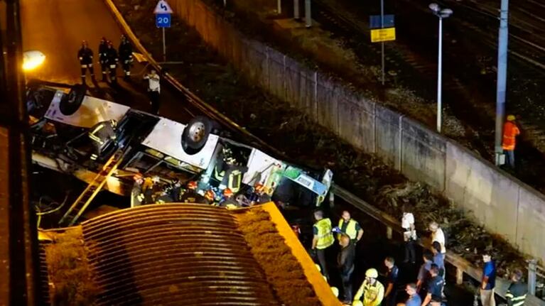 Así quedó el colectivo tras la caída.