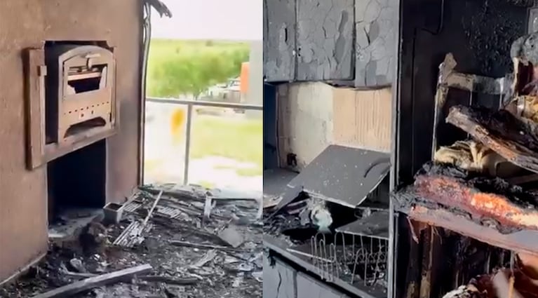 Así quedó el departamento tras el incendio.