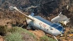 Así quedó el helicóptero tras el choque.