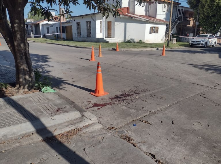 Así quedó el lugar donde fue baleado el guardia.