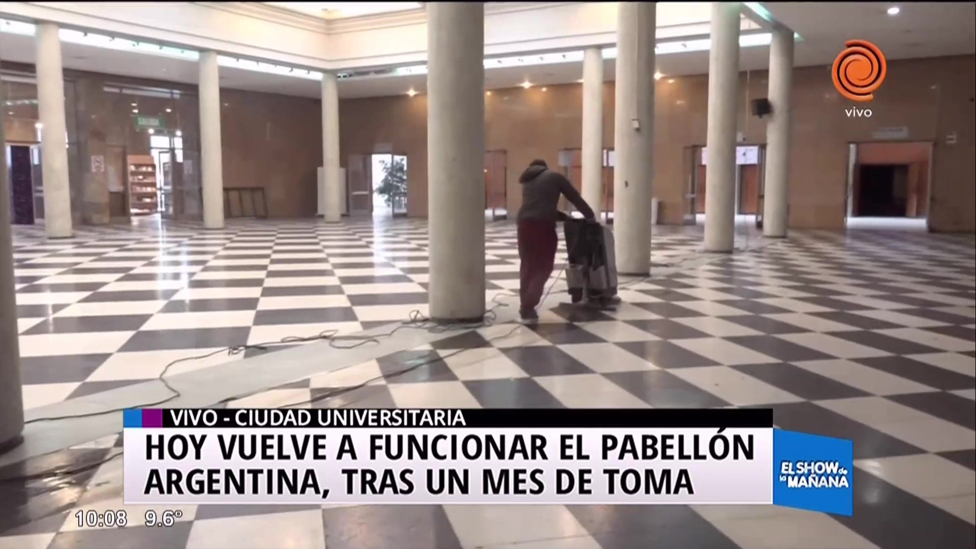 Así quedó el pabellón Argentina tras la toma