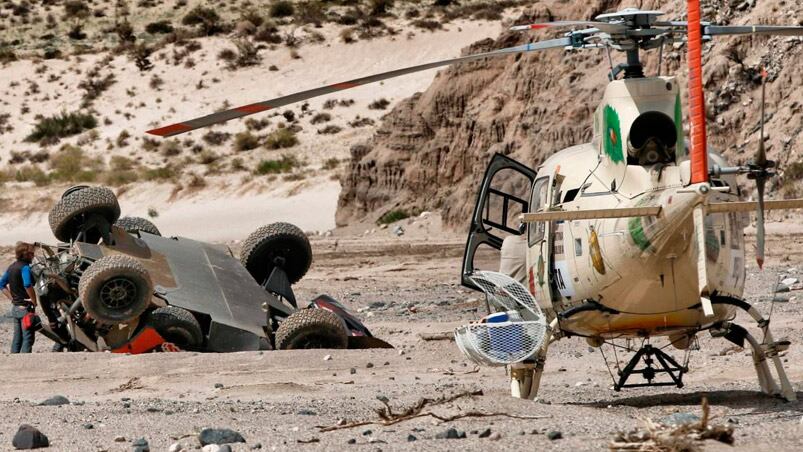 Así quedó el Peugeot de Loeb. 