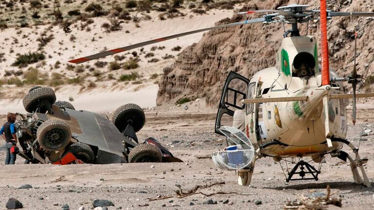Así quedó el Peugeot de Loeb.