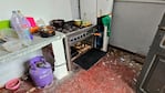 Así quedó la cocina tras la explosión.