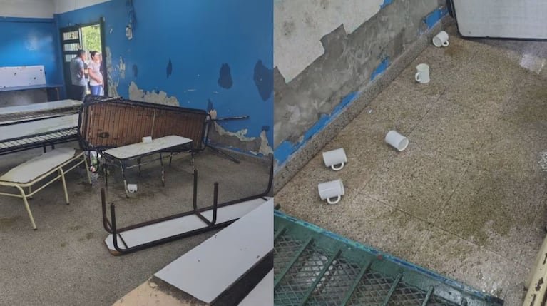 Así quedó la escuela tras la agresión de la familia de una estudiante.