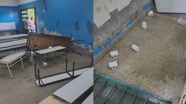 Así quedó la escuela tras la agresión de la familia de una estudiante.