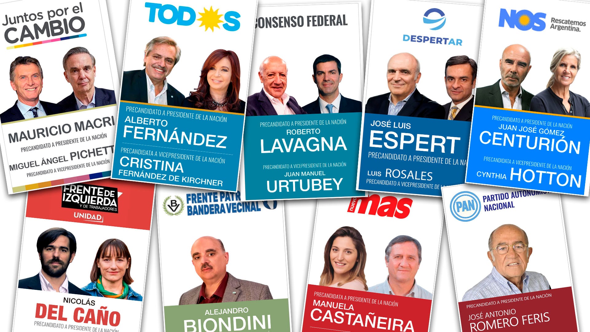 Así serán las boletas presidenciales de las PASO